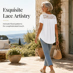 Elegant Lace Neck Tee