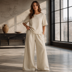 🌸Hot Sale 50% OFF💖Women's Loose-Fit Top & Wide-Leg Pants Set