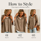 Women's Hooded Drawstring Knit Pullover