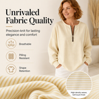 Women's Striped Zip-Up Long Sleeve Top
