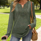 Women’s Elegant V-Neck Long Sleeve Top