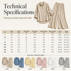 Trending Now⭐👚👖 Cotton-Linen Shirt & Wide-Leg Pants Set