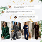 ☀️👚Seasonal Style - Pullover & Wide-Leg Velvet Set – Functional Side Pockets & Relaxed Fit for All-Day Wear