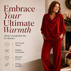 🍂 Women's Cowl Neck Top and Wide-Leg Pants Set – Effortless Elegance for Autumn