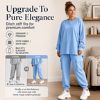 Women's Casual Crew Neck Top & Cargo Pants Set