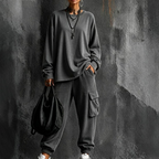 Women's Casual Crew Neck Top & Cargo Pants Set