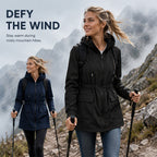 🧥New Arrivals - Women's Hooded Waterproof Jacket with High-Density Blend – Wind-Shield Fabric & Sculpted Silhouette for All-Weather Wear