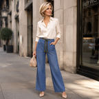 Women's Vertical Striped Stretchy Denim Pants