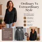 🔥LAST DAY SALE 🌿Women's Chic Lace Sleeve Hooded Sweater