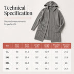 Women's Long Hooded Knit Cardigan with Pockets