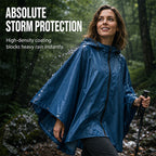 Unisex Waterproof Lightweight Hooded Rain Poncho