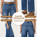 Women's High-Waist Straight-Leg Denim Jeans
