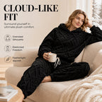 ☁️ Cozy Everyday Comfort | Women's Plush Textured Hoodie & Pants 2-Piece Set