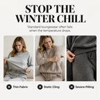 ☁️ Cozy Everyday Comfort | Women's Plush Textured Hoodie & Pants 2-Piece Set