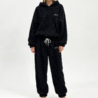 ☁️ Cozy Everyday Comfort | Women's Plush Textured Hoodie & Pants 2-Piece Set
