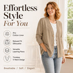 Bestseller🏆🧥 Breathable V-Neck Cardigan – Timeless Silhouette & All-Day Comfort for Every Look