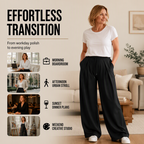 Women's Casual Pleated Wide-Leg Sweatpants