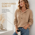 Bestseller🏆🧥 Ribbed Hooded Knit Top – Timeless Silhouette & All-Day Comfort for Every Occasion