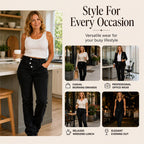 Women's High-Waisted Crossover Asymmetric Jeans