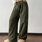 Casual Loose Fit Corduroy Trousers for Women