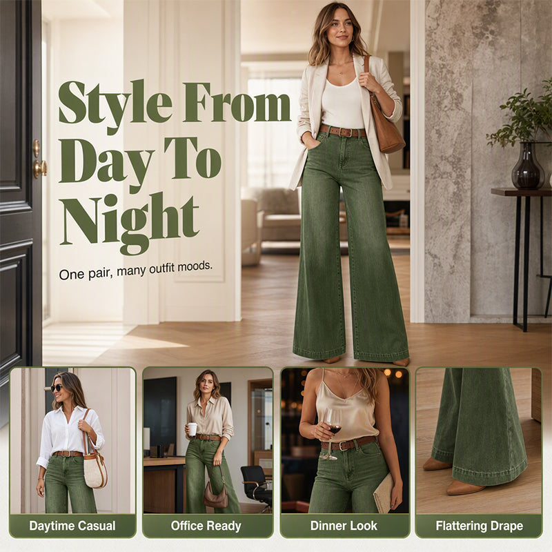 ✨ Flattering Denim Style | Women's Vintage High-Waisted Wide-Leg Jeans