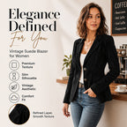 Women’s Chic Suede Slim-Fit Blazer – Elegant Fall Jacket