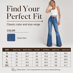 Women's High-Waist Flare Jeans with Rivets